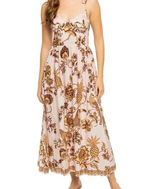 FARM Rio X Anthropologie Tropical Landing Lace Midi Dress Medium